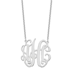 Sterling Silver/Rhodium-plated Large Monogram Necklace XNA549SS