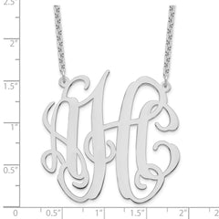 Sterling Silver/Rhodium-plated Large Monogram Necklace XNA549SS