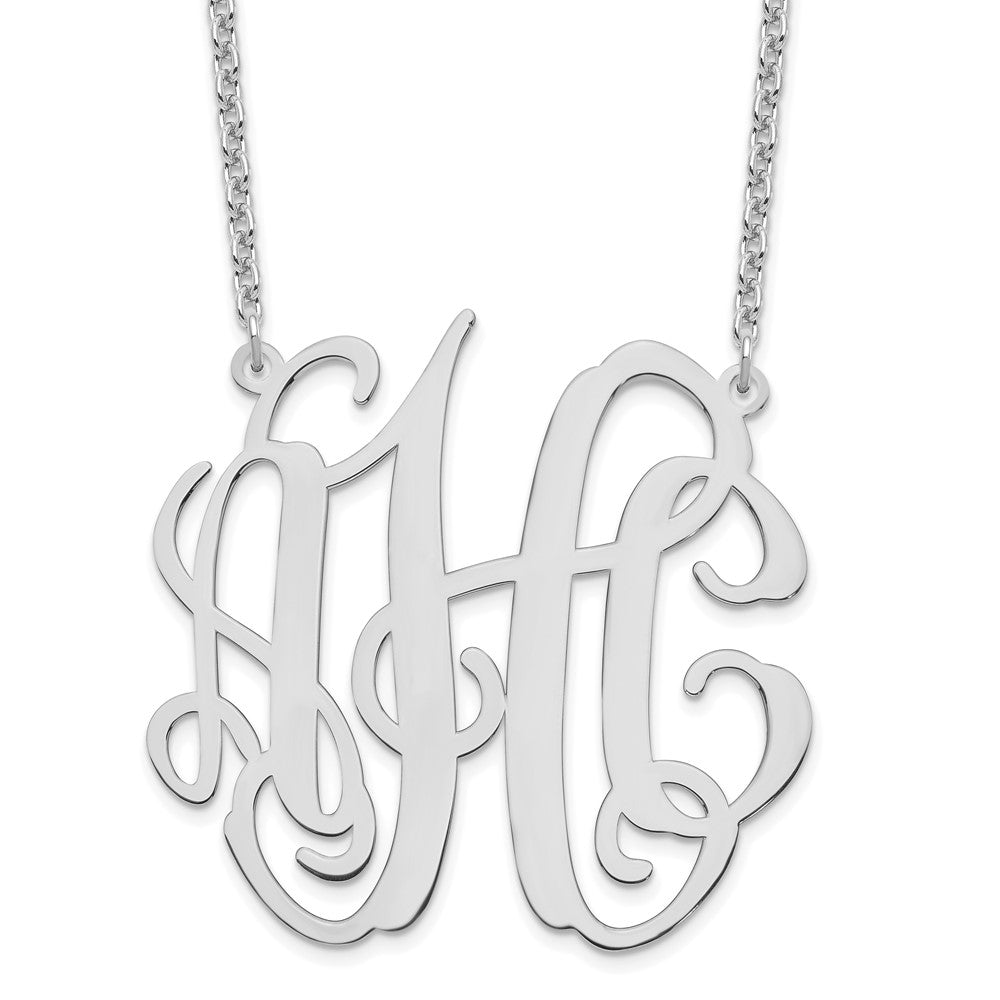 Sterling Silver/Rhodium-plated Large Monogram Necklace XNA549SS