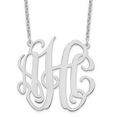 Sterling Silver/Rhodium-plated Large Monogram Necklace XNA549SS