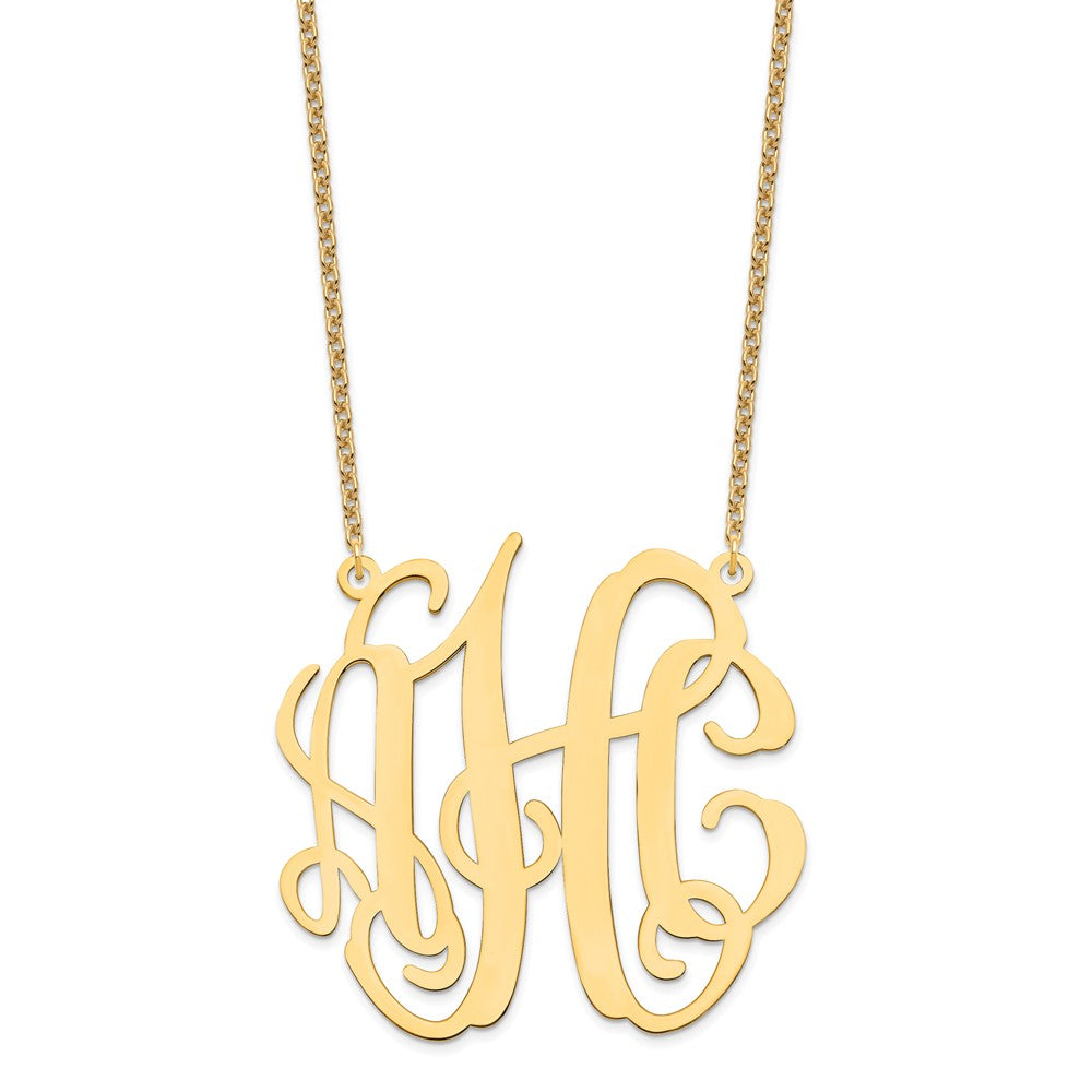 Sterling Silver/Gold-plated Large Monogram Necklace XNA550GP