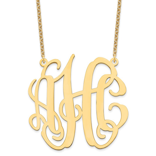 Sterling Silver/Gold-plated Large Monogram Necklace XNA550GP