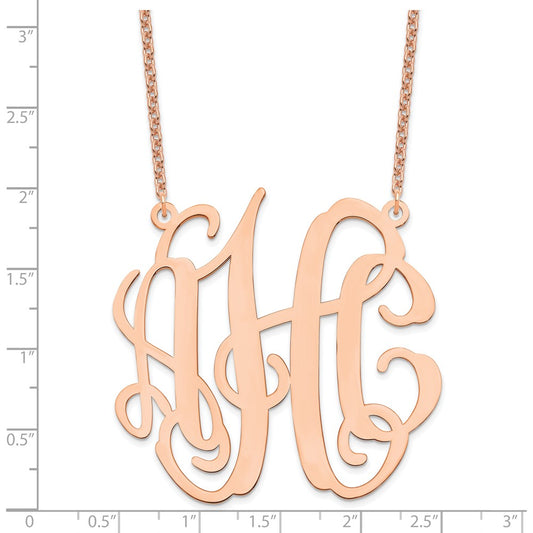 Sterling Silver/Rose-plated Large Monogram Necklace XNA550RP