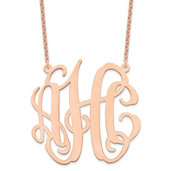 Sterling Silver/Rose-plated Large Monogram Necklace XNA550RP