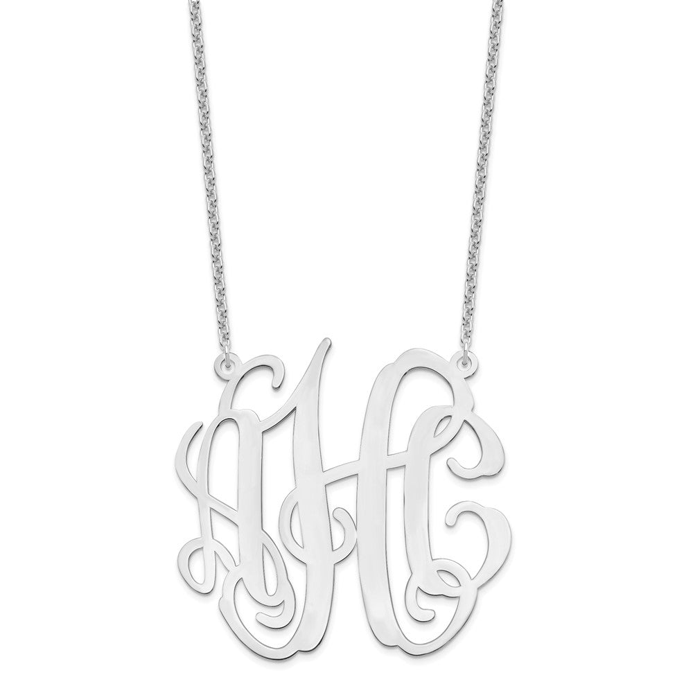 Sterling Silver/Rhodium-plated Large Monogram Necklace XNA550SS