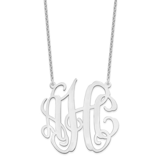 Sterling Silver/Rhodium-plated Large Monogram Necklace XNA550SS