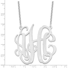 Sterling Silver/Rhodium-plated Large Monogram Necklace XNA550SS