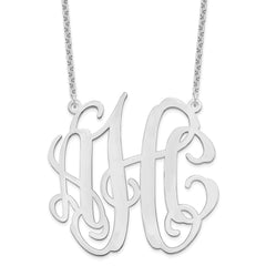 Sterling Silver/Rhodium-plated Large Monogram Necklace XNA550SS