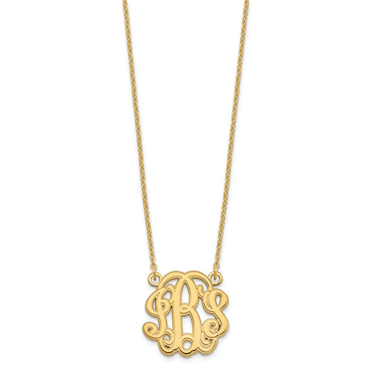 Sterling Silver/Gold-plated Etched Monogram Necklace XNA552GP