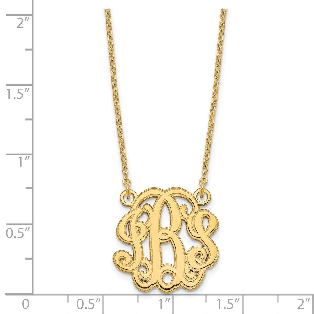 Sterling Silver/Gold-plated Etched Monogram Necklace XNA552GP
