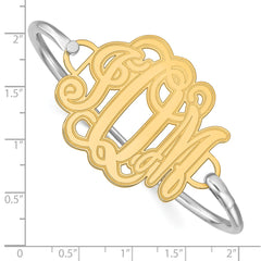 SS/Gold-plated Etched Monogram with Sterling Silver Bangle XNA558GP