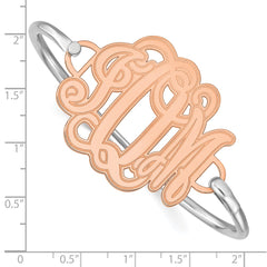 SS/Rose-plated Etched Monogram with Sterling Silver Bangle XNA558RP