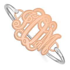 SS/Rose-plated Etched Monogram with Sterling Silver Bangle XNA558RP