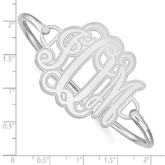 SS/Rhodium-plated Etched Monogram with Sterling Silver Bangle XNA558SS