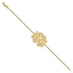 Sterling Silver/Gold-plated Etched Monogram Bracelet XNA562GP