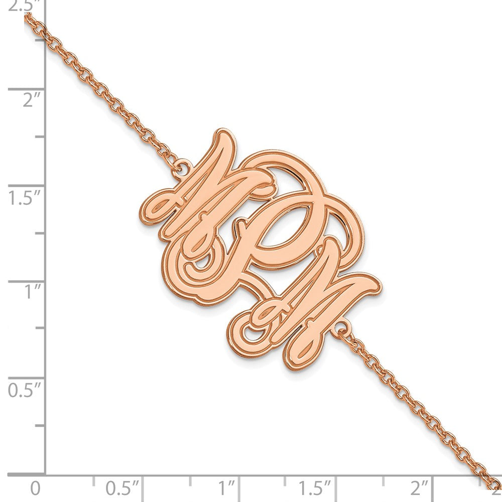 Sterling Silver/Rose-plated Etched Monogram Bracelet XNA562RP