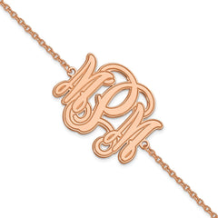 Sterling Silver/Rose-plated Etched Monogram Bracelet XNA562RP