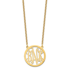 Sterling Silver/Gold-plated Round Monogram Necklace XNA563GP