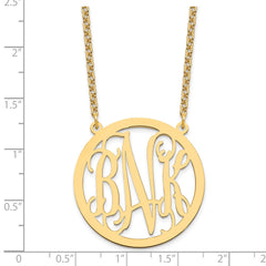 Sterling Silver/Gold-plated Large Round Monogram Pendant XNA564GP