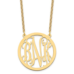 Sterling Silver/Gold-plated Large Round Monogram Pendant XNA564GP