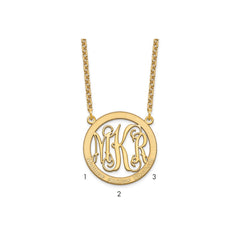 Sterling Silver/Gold-plated Small Family Monogram Necklace XNA569GP--6