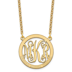 Sterling Silver/Gold-plated Small Family Monogram Necklace XNA569GP--6