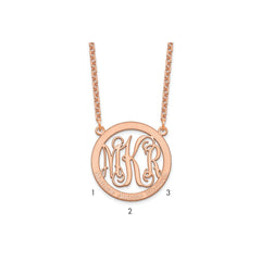 Sterling Silver/Rose-plated Small Family Monogram Necklace XNA569RP--6