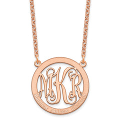 Sterling Silver/Rose-plated Small Family Monogram Necklace XNA569RP--6