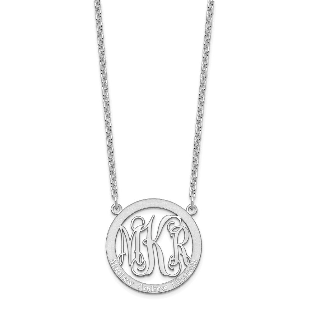Sterling Silver/Rhodium-plated Small Family Monogram Necklace XNA569SS--6