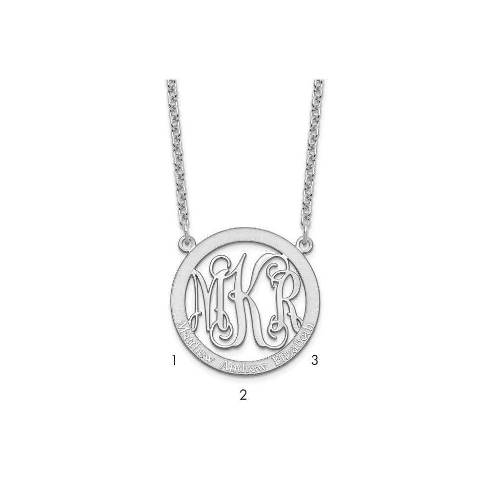 Sterling Silver/Rhodium-plated Small Family Monogram Necklace XNA569SS--6