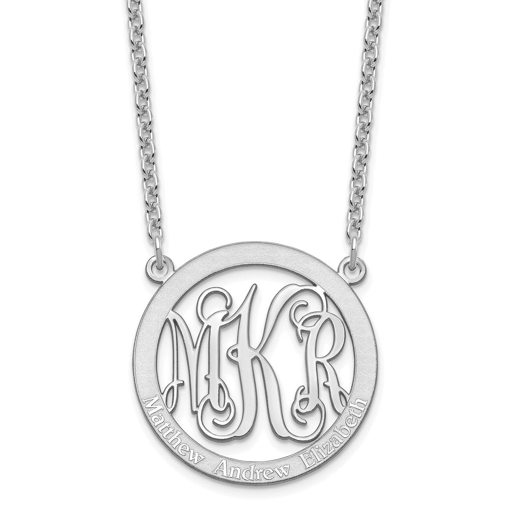 Sterling Silver/Rhodium-plated Small Family Monogram Necklace XNA569SS--6