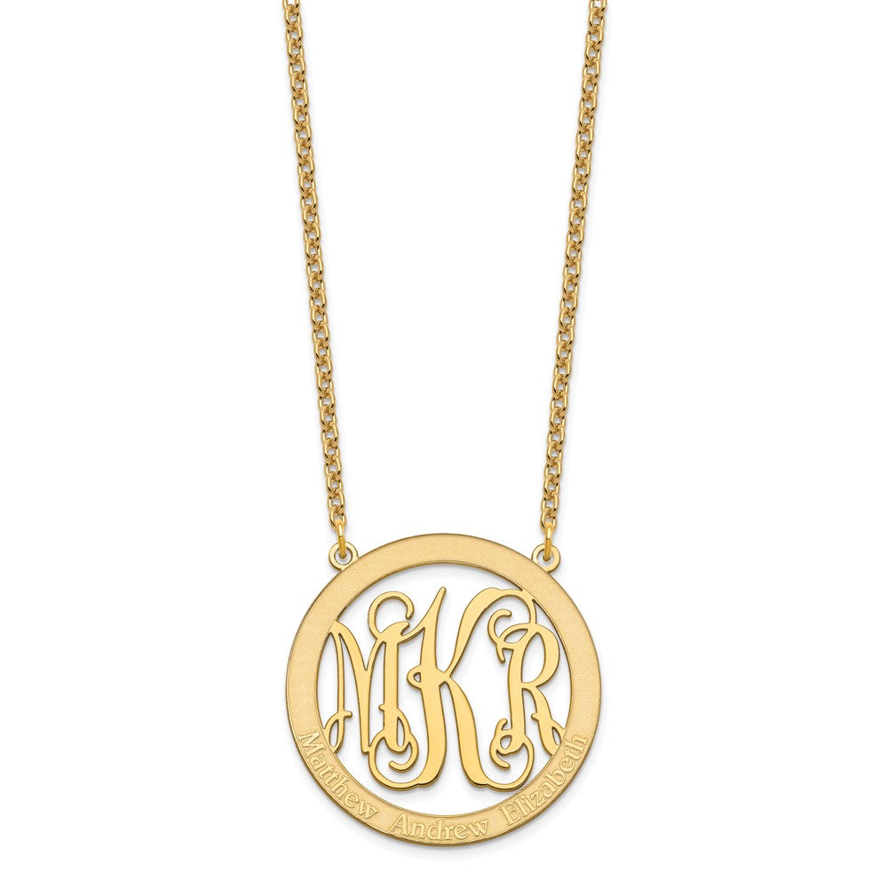 Sterling Silver/Gold-plated Large Family Monogram Necklace XNA570GP--6
