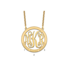 Sterling Silver/Gold-plated Large Family Monogram Necklace XNA570GP--6
