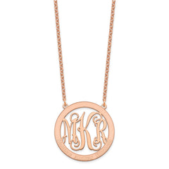 Sterling Silver/Rose-plated Large Family Monogram Necklace XNA570RP--6