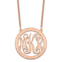 Sterling Silver/Rose-plated Large Family Monogram Necklace XNA570RP--6