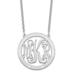Sterling Silver/Rhodium-plated Large Family Monogram Necklace XNA570SS--6