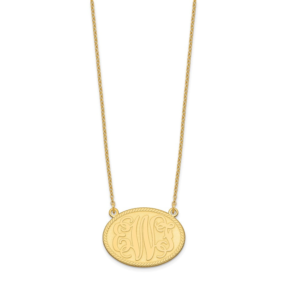 Sterling Silver/Gold-plated Brushed Monogram Necklace XNA575GP