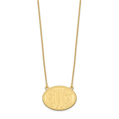 Sterling Silver/Gold-plated Brushed Monogram Necklace XNA575GP