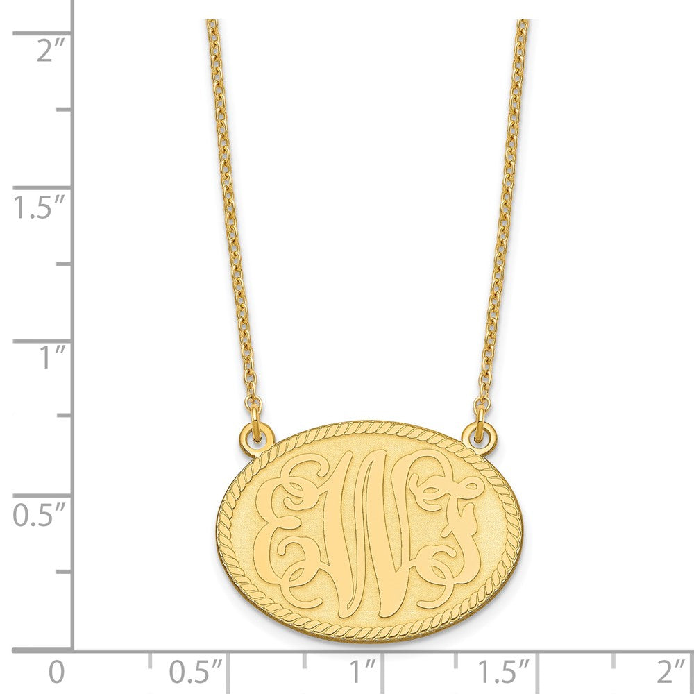 Sterling Silver/Gold-plated Brushed Monogram Necklace XNA575GP