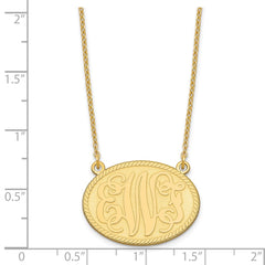 Sterling Silver/Gold-plated Brushed Monogram Necklace XNA575GP