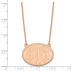Sterling Silver/Rose-plated Brushed Monogram Necklace XNA575RP