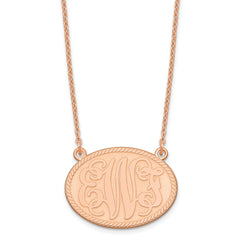 Sterling Silver/Rose-plated Brushed Monogram Necklace XNA575RP