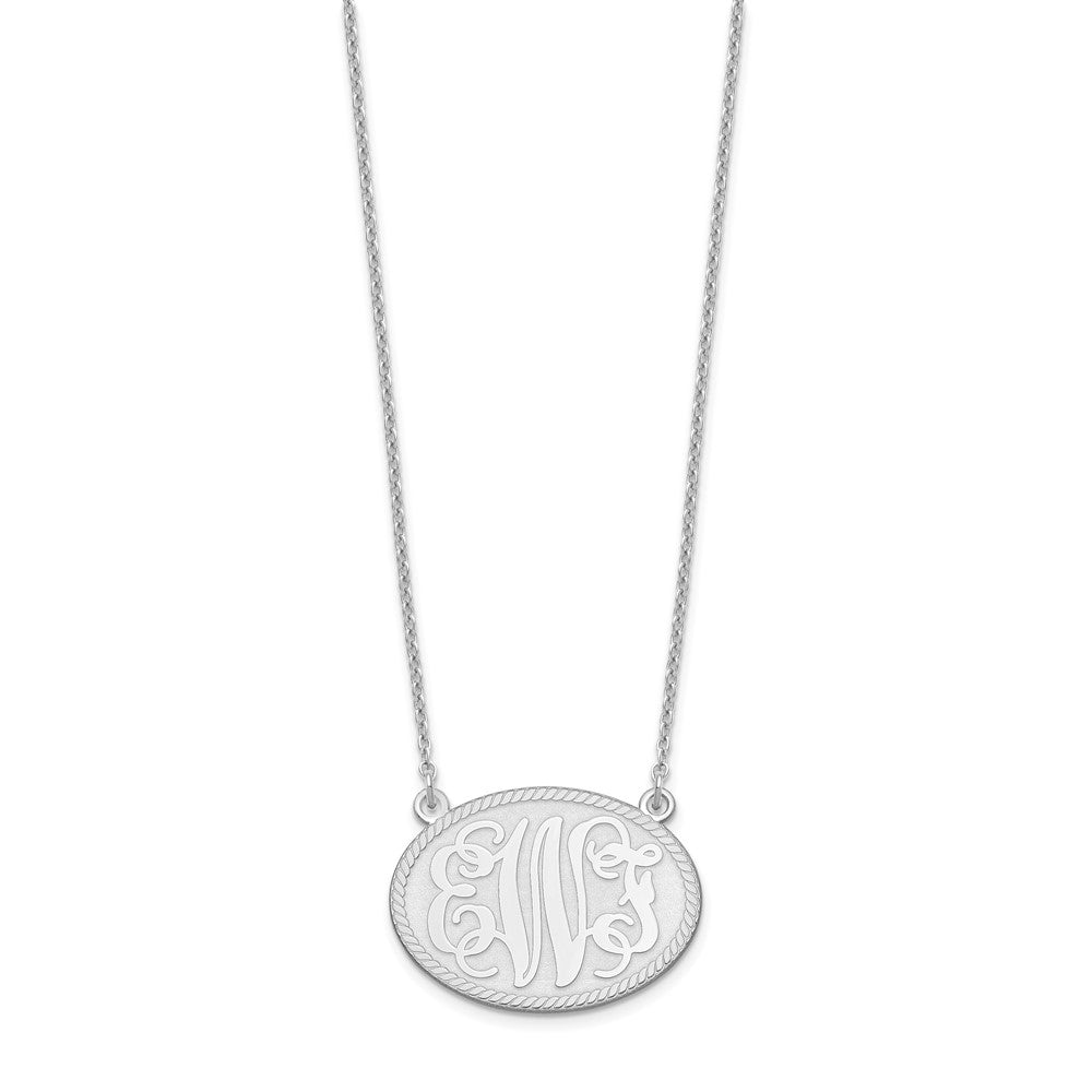 Sterling Silver/Rhodium-plated Brushed Monogram Necklace XNA575SS