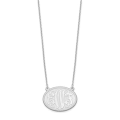 Sterling Silver/Rhodium-plated Brushed Monogram Necklace XNA575SS