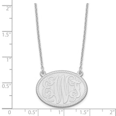 Sterling Silver/Rhodium-plated Brushed Monogram Necklace XNA575SS