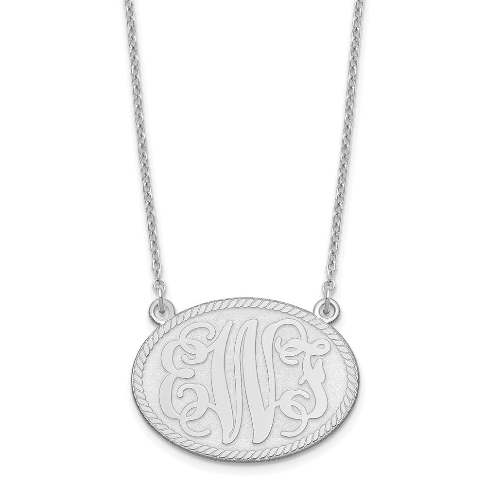 Sterling Silver/Rhodium-plated Brushed Monogram Necklace XNA575SS