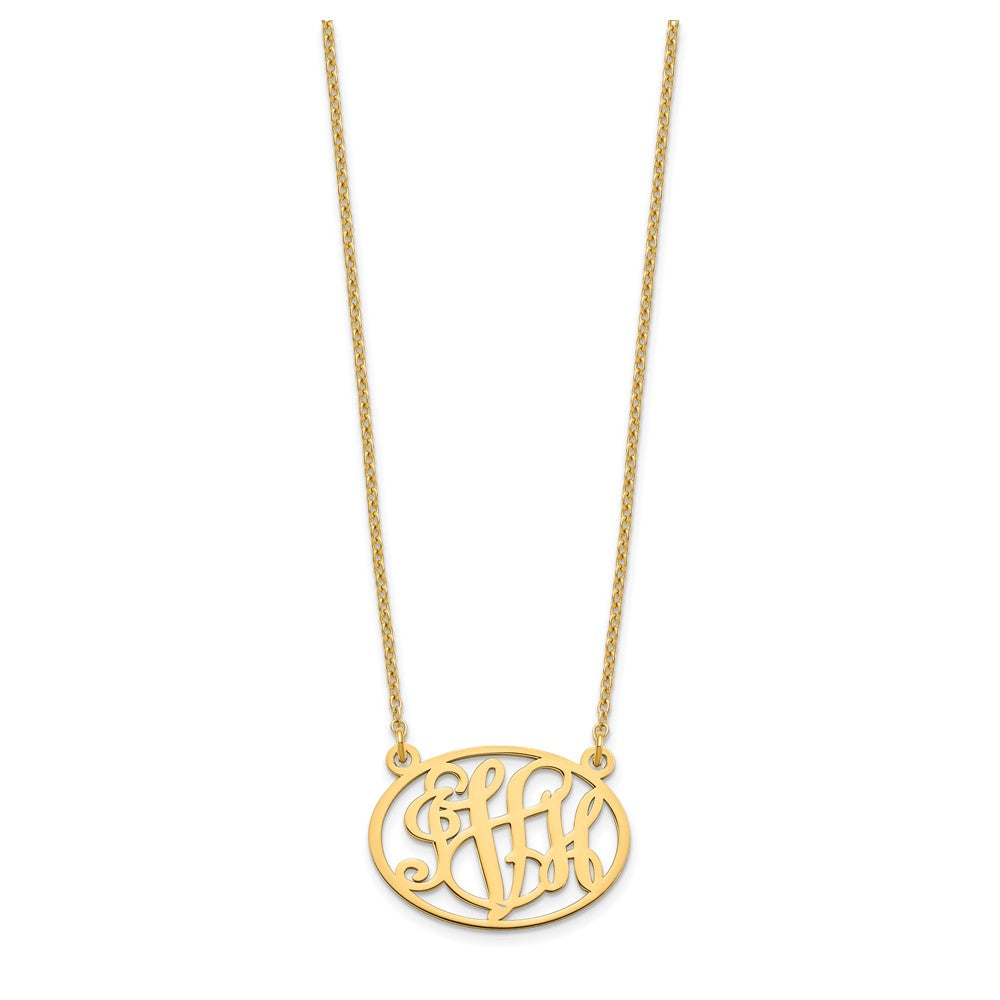 Sterling Silver/Gold-plated Oval Monogram Necklace XNA577GP
