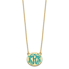 Sterling Silver/Gold-plated Small Round Epoxy Monogram Necklace XNA583GP