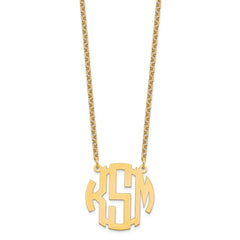 Sterling Silver/Gold-plated Small Round Monogram Necklace XNA588GP