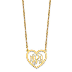 Sterling Silver/Gold-plated Monogram Heart Necklace XNA595GP